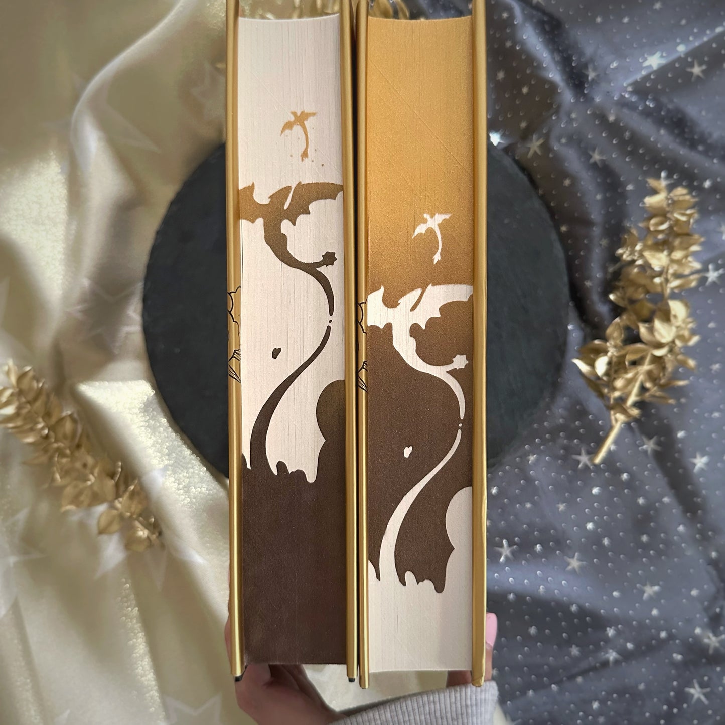 Pre-Order Fourth Wing Sprayed Edges - Golden Dragons